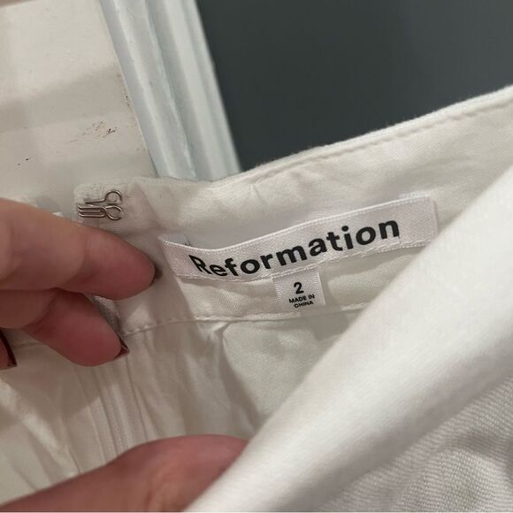 NEW Reformation Midi Maxi Skirt White Linen Maia size 2 - Picture 4 of 10